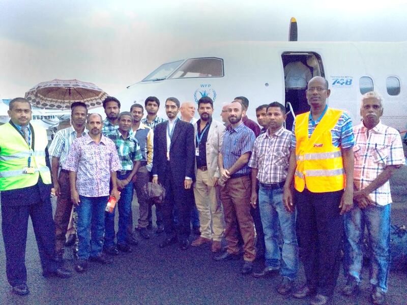 A plane in Somalia waits to fly out the 11 hostages from the MV Albedo, who were held by Somali pirates for almost four years. The men were taken to Nairobi by officials of the UN Office on Drugs and Crime. Courtesy eNCA news