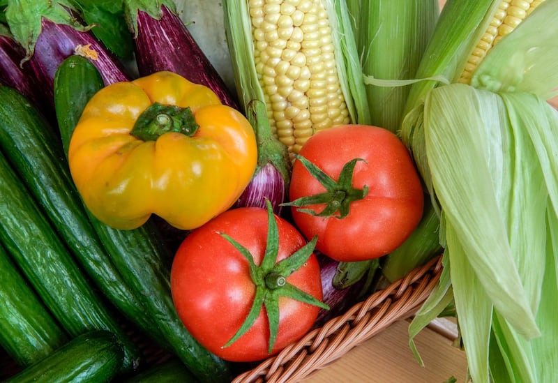 Abu Dhabi, United Arab Emirates, April 2, 2020.  Visit to a UAE farm, Emirates Bio Farm at Al Ain to learn about how they are dealing with coronavirus outbreak.
Assorted organic vegetables at the shop.
Victor Besa / The National
Section:  NA
Reporter:  Dan Sanderson