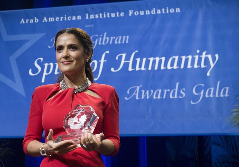 Actress Salma Hayek sported the Pomellato Tango bracelet at the Kahlil Gibran Spirit of Humanity Awards Gala in Washington, DC. Courtesy of AFP PHOTO / SAUL LOEB