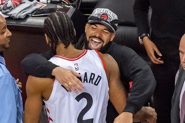 Canadian rapper Drake congratulates Toronto Raptors forward Kawhi Leonard EPA