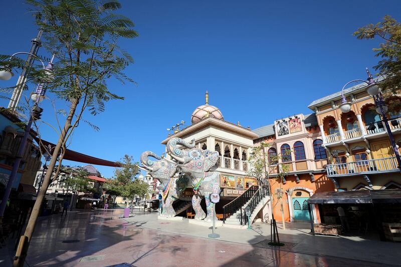 Dubai, United Arab Emirates - Reporter: N/A. News. Entertainment. Bollywood Parks is reopening to the public tomorrow with nine new rides. Dubai. Wednesday, January 20th, 2021. Chris Whiteoak / The National