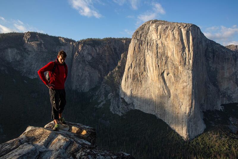 Alex Hunnold in a scene from 'Free Solo'. Courtesy NatGeo.