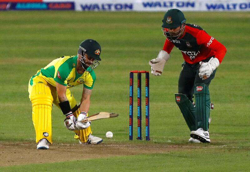 Australia's Matthew Wade bats during the first T20, which his team lost to Bangladesh.