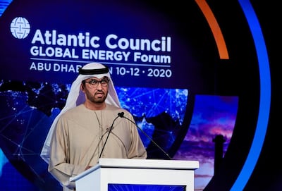 Dr Sultan Al Jaber outlined a whole suite of ways in which Adnoc plans to deliver comprehensive sustainability goals by 2030. Image courtesy of Adnoc