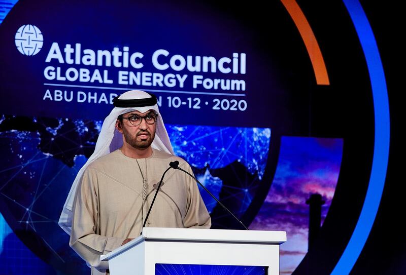 Dr Sultan Al Jaber outlined a whole suite of ways in which Adnoc plans to deliver comprehensive sustainability goals by 2030. Image courtesy of Adnoc