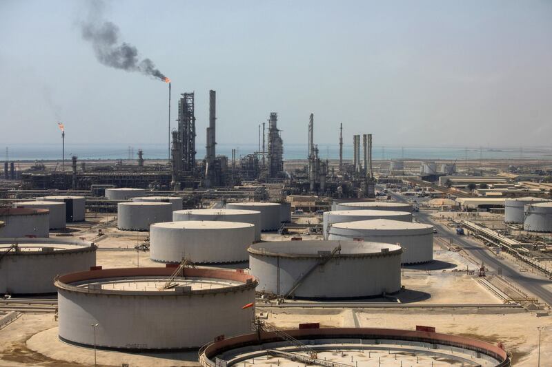 Crude oil storage tanks stand at the oil refinery operated by Saudi Aramco in Ras Tanura, Saudi Arabia, on Monday, Oct. 1, 2018. Saudi Aramco aims to become a global refiner and chemical maker, seeking to profit from parts of the oil industry where demand is growing the fastest while also underpinning the kingdom’s economic diversification. Photographer: Simon Dawson/Bloomberg
