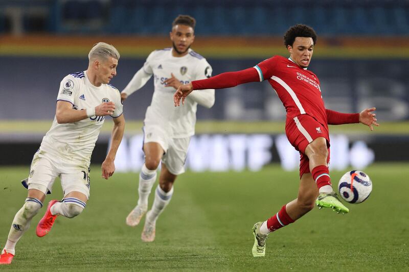 Right-back: Trent Alexander-Arnold (Liverpool) – Continued his return to form in a high-energy display against Leeds, bursting behind their defence to set up Sadio Mane’s goal. AFP