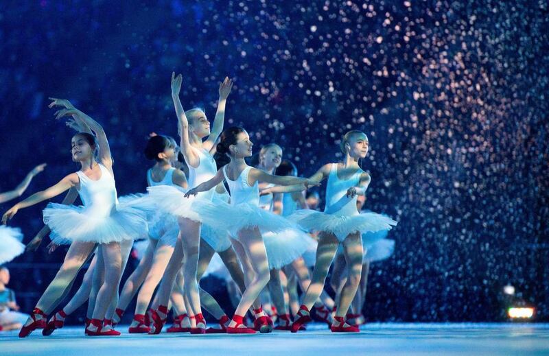 Dancers perform during the opening ceremony for the Paralympic games on Friday. Julian Stratenschulte / EPA / March 7, 2014