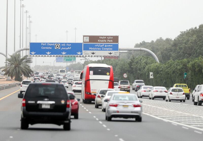 Abu Dhabi, United Arab Emirates, March 24, , 2019.  -- Overcast skies and gusty winds on E10 road to Abu Dhabi.
Victor Besa/The National
Section:  
Reporter: