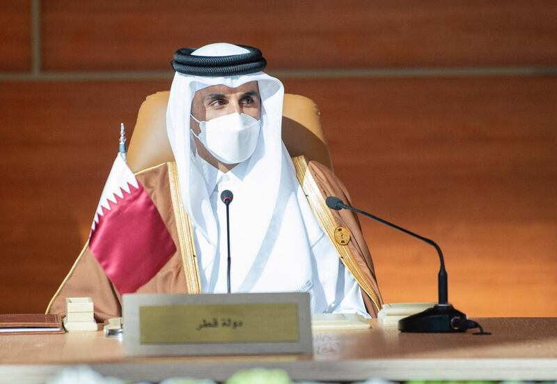 Qatar Emir Sheikh Tamim at the summit. Courtesy Ministry of Foreign Affairs - Saudi Arabia