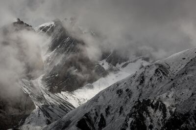 The bleak and beautiful views from the high mountain passes around Mt Manaslu. Stuart Butler