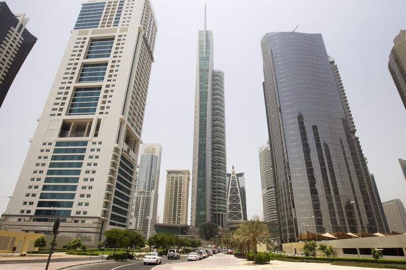 The Burj 2020 will be built in Jumeirah Lakes Towers where the Almas Tower, centre, currently stands at 360 metres and is the tallest in the area. Sarah Dea / The National