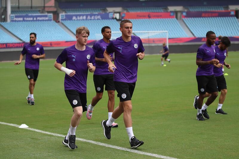 There was plenty of running for City players to do in China. Getty