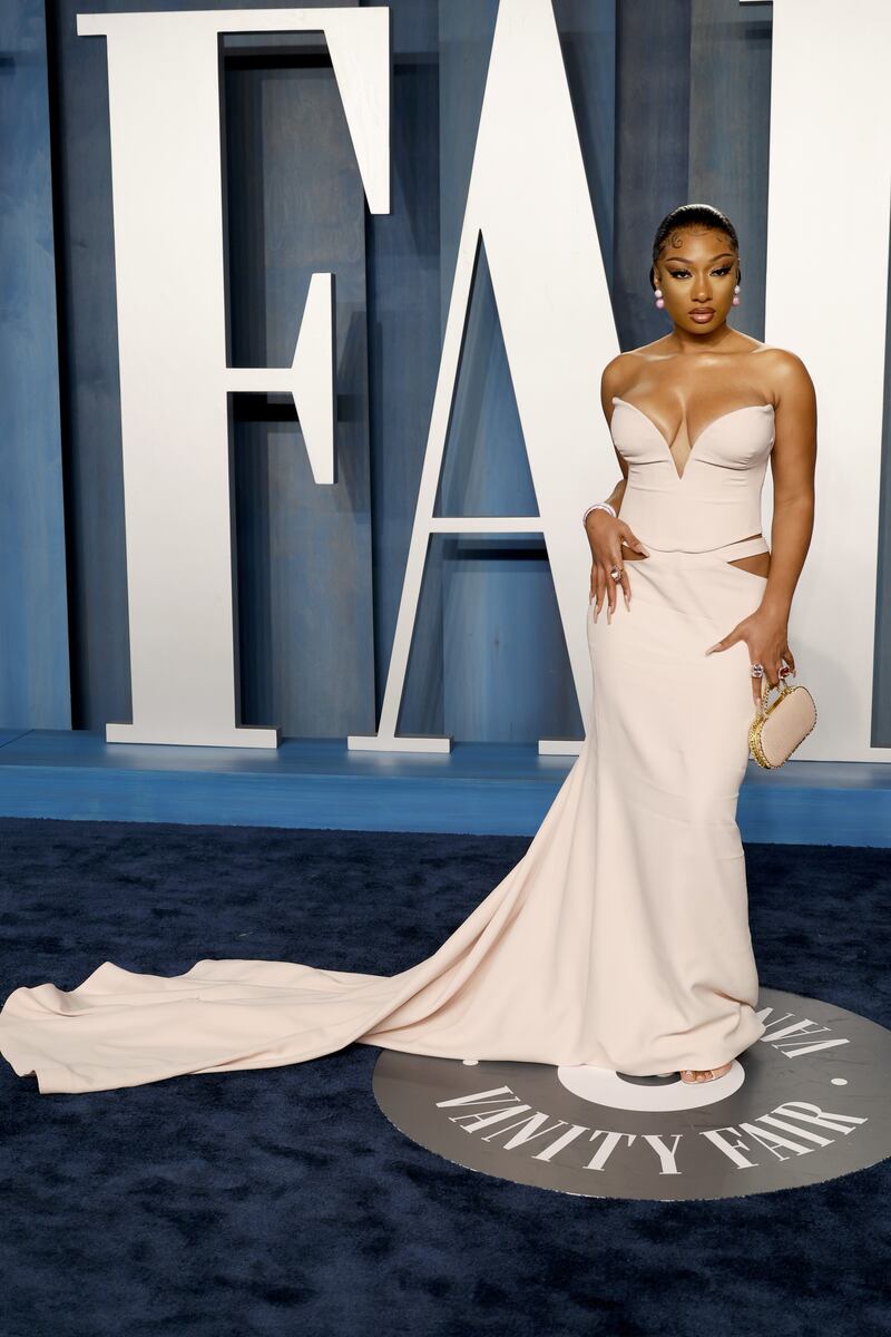 Megan Thee Stallion attends the Vanity Fair Oscar Party. AFP