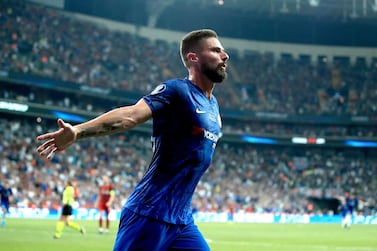 Olivier Giroud scored Chelsea's opening goal against Liverpool in the Uefa Super Cup on Wednesday. Press Association 