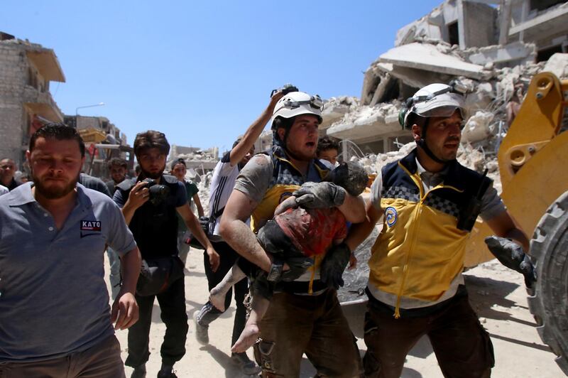 The Syrian Observatory for Human Rights said the deaths increased the number of civilians killed by Syrian government or Russian bombardments in the north-west to 682 since late April.   AFP
