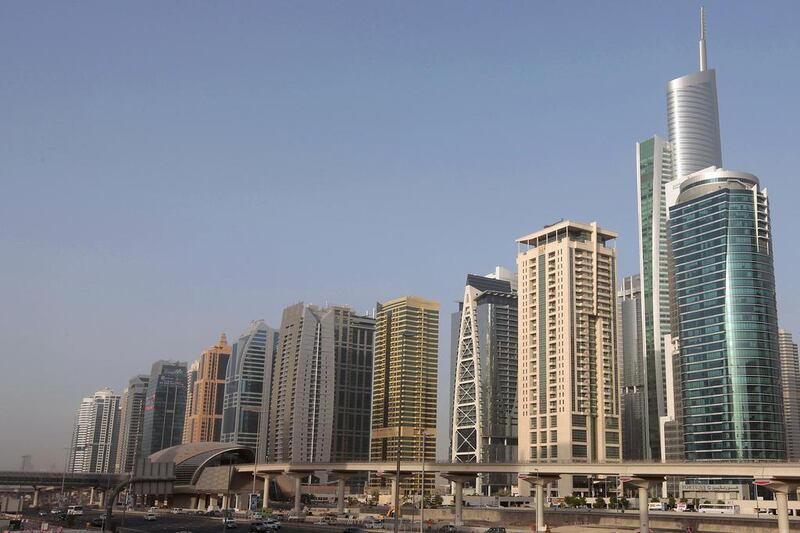 The Jumeirah Lake Towers skyline in Dubai. A tenant is having trouble getting a deposit back from a landlord. Jeffrey E Biteng / The National