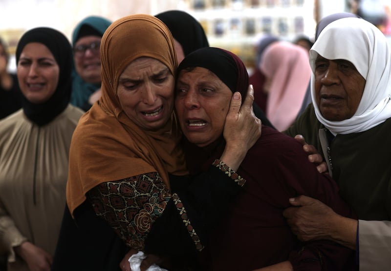 Palestinians mourn a man killed during an Israeli strike on Jenin. Israel has used drones in attacks on the occupied West Bank at least three times since the start of the war in Gaza. EPA