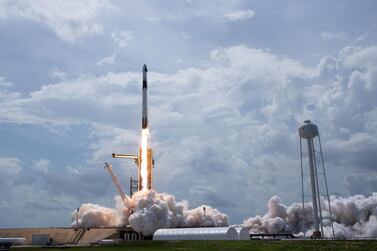 The SpaceX Falcon 9 rocket carries Nasa astronauts Bob Behnken and Doug Hurley into space on May 30. AFP   