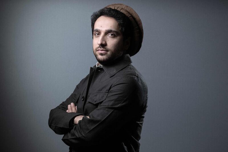 Ahmad Massoud, son of late Afghan commander Ahmad Shah Massoud poses during a photo session in Paris on March 22, 2021. / AFP / JOEL SAGET
