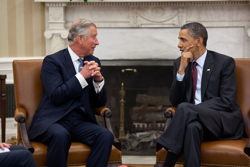 President Barack Obama meets the then-Prince of Wales in the Oval Office in 2011. Photo: White House