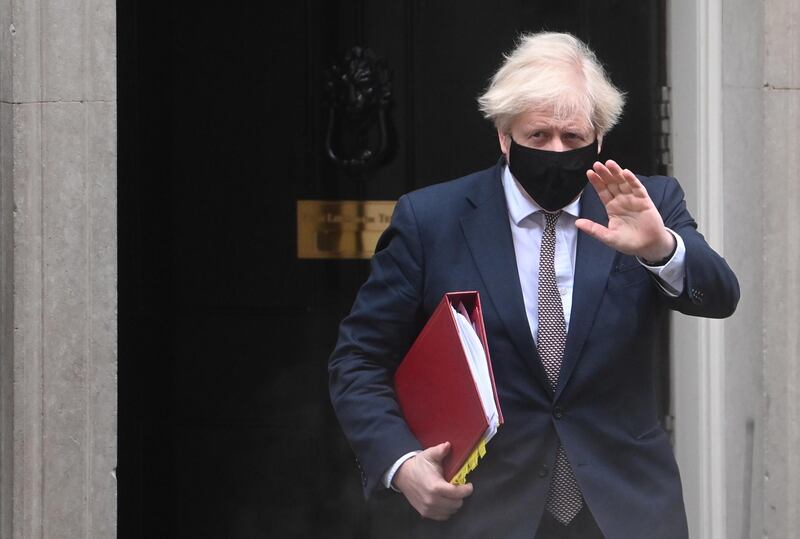 Britain's Prime Minister Boris Johnson departs No.10 Downing Street in London. EPA