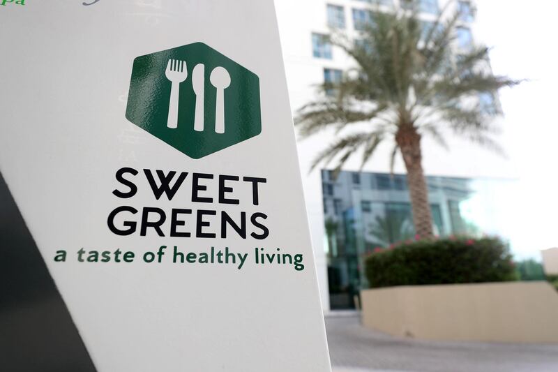 Abu Dhabi, United Arab Emirates - September 15, 2019: A look at the newly opened Sweet Greens café. They have a special focus on being healthy and environmentally friendly. Sunday the 15th of September 2019. Rihan Heights, Abu Dhabi. Chris Whiteoak / The National