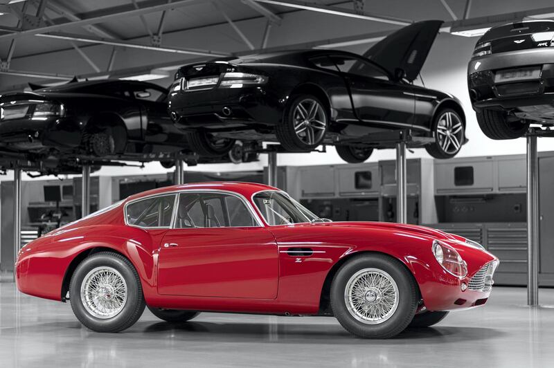 Aston Martin's DB4 GT Zagato on display.