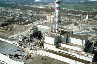 CHERNOBYL, UKRAINE, USSR - MAY 1986: Chernobyl nuclear power plant a few weeks after the disaster. Chernobyl, Ukraine, USSR, May 1986.     (Photo by Laski Diffusion/Getty Images)