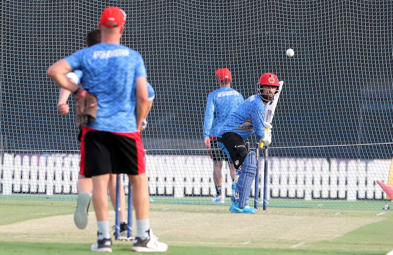 Afghanistan players during training at the ICC Academy in Dubai.