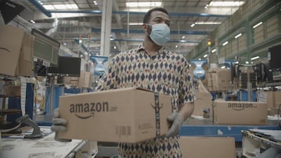 Amazon Mena has increased its health and safety measures at warehouses and delivery stations in Egypt, Saudi Arabia and the UAE. Photo courtesy Amazon Mena