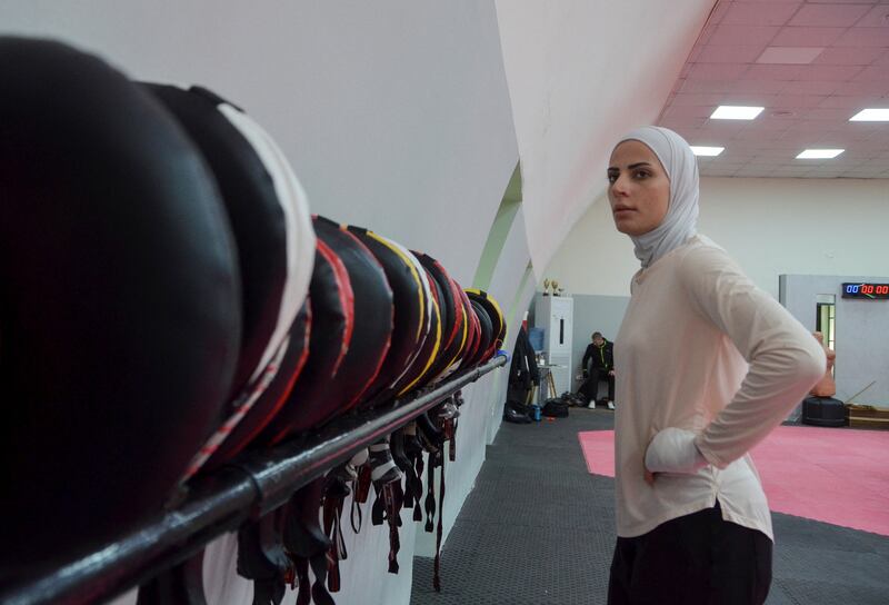Alsadeq at a training centre in Amman
