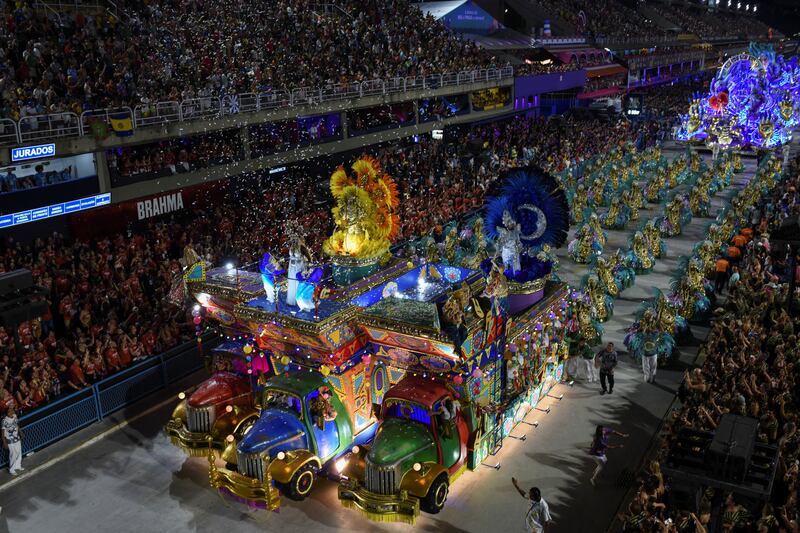 Samba time at the night of the Carnival parade at the Sambadrome, Rio de Janeiro. Reuters