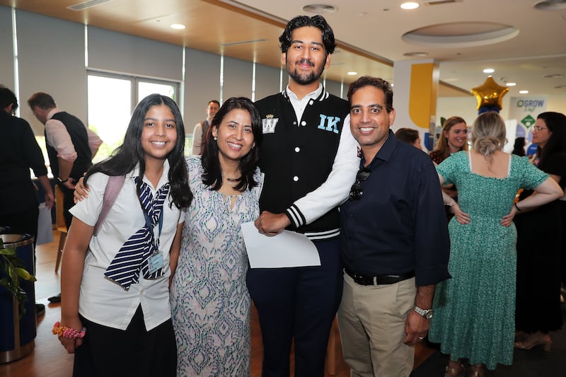 Ishan Koirala with his family. The global average Diploma Programme score for the May 2023 session was 30.24 points, a slight dip from 31.98 last year  