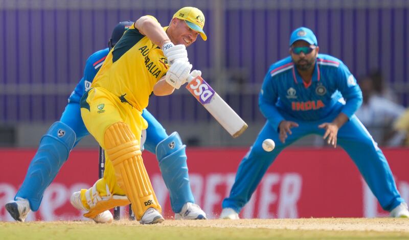 Australia's David Warner scored a composed 41 against India. AP