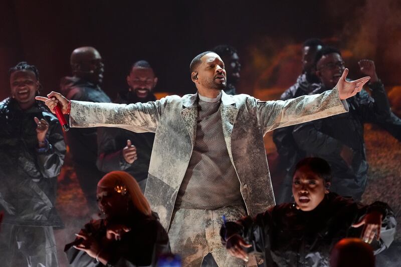 Will Smith performs during the BET Awards. AP