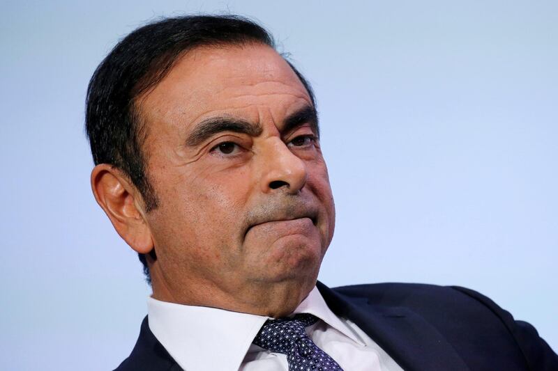 FILE PHOTO - Carlos Ghosn, chairman and CEO of the Renault-Nissan-Mitsubishi Alliance, attends at the Tomorrow In Motion event on the eve of press day at the Paris Auto Show, in Paris, France, October 1, 2018. REUTERS/Regis Duvignau/File Photo