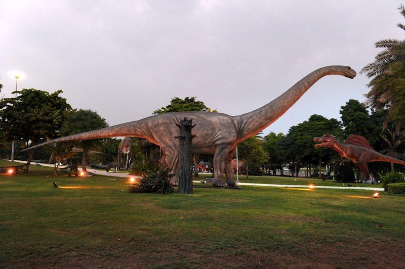 Dubai Municipality will unveil Dubai Garden Glow season two on Sunday with 100 animatronic relics from the Jurassic era. Courtesy Dubai Municipality