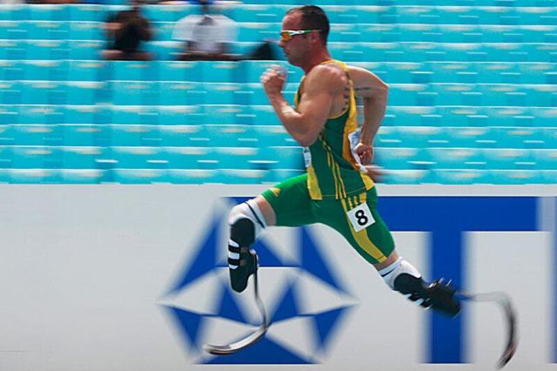 Pistorius, known as "Blade Runner", finished third in his 400m heat and will compete in tomorrow's semi-finals.

DIEGO AZUBEL / EPA