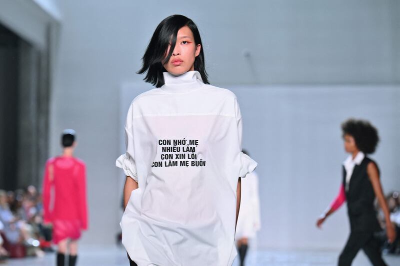 Helmut Lang is known for its minimalist aesthetic. AFP