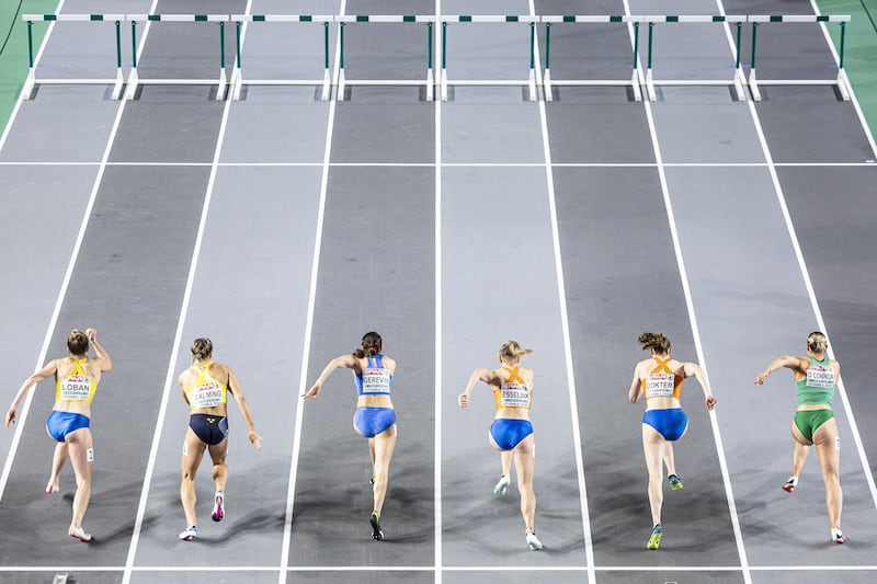 The women's 60 metres pentathlon at the European Athletics Indoor Championships 2023 in Istanbul, Turkey. EPA