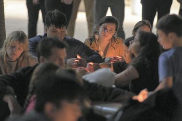 Abu Dhabi, United Arab Emirates - New York University students in solidarity for the devastating attacks in Christ Church, New Zealand, Saadiyat. Khushnum Bhandari for The National