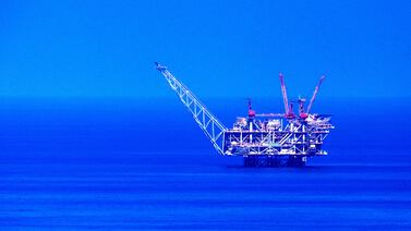The Leviathan natural gas rig off the coast of the Mediterranean coast, in northern Israel. Reuters