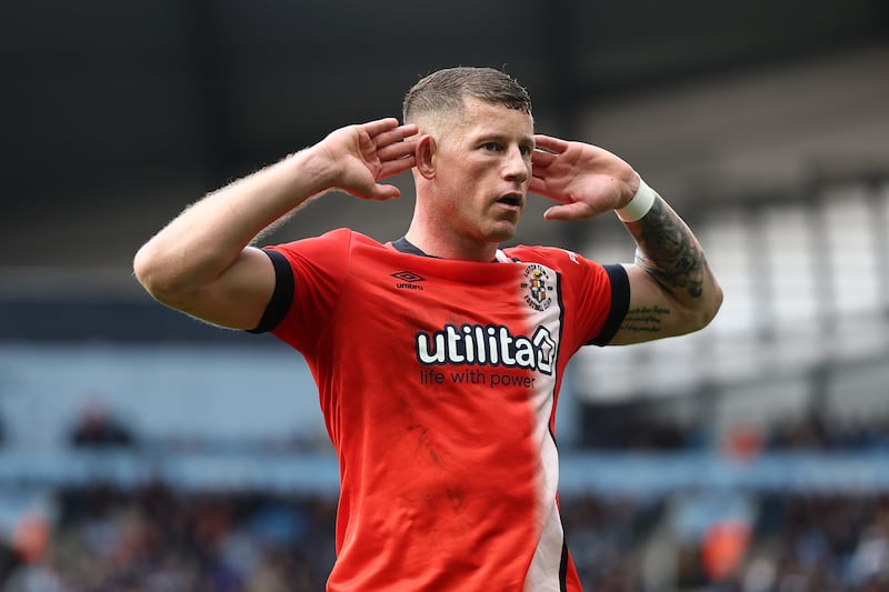 Ross Barkley of Luton Town celebrates after scoring his team's first goal. Getty Images
