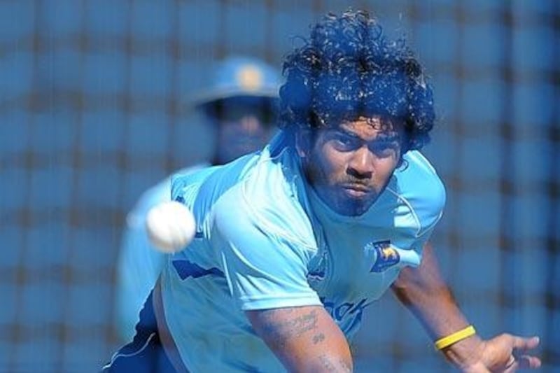 Lasith Malinga practises yesterday ahead of the third one-dayer against Pakistan.