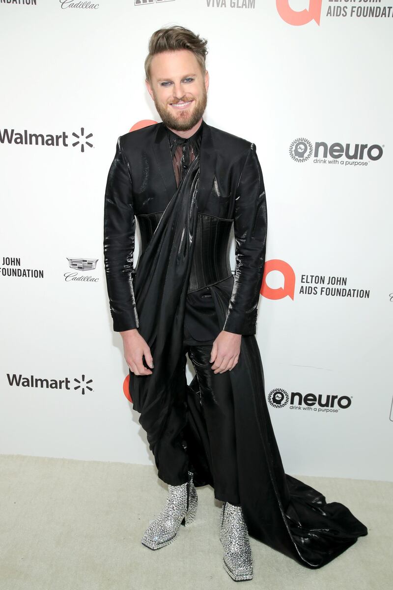Bobby Berk arrives at the 2020 Elton John Aids Foundation Oscar Viewing Party on Sunday, February 9, 2020, in California. AFP