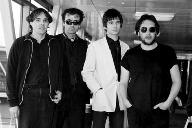 Dave Greenfield, far left, the keyboard player with British punk band The Stranglers, has died after testing positive for the Sars-CoV-2 coronavirus. AP