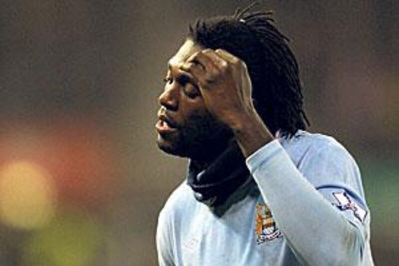 Emmanuel Adebayor has missed seven matches this season through suspension.