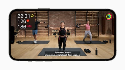 Available in English, Fitness+ also comes with subtitles in Brazilian Portuguese, English, French, German, Italian, Russian and Spanish. Photo: Apple