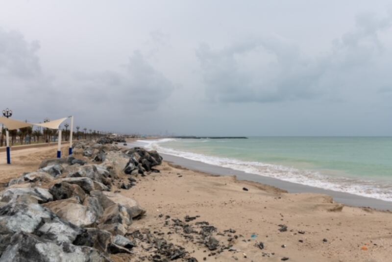 Storm clouds gather over Kalba beach, in Fujairah.  Issa AlKindy for The National